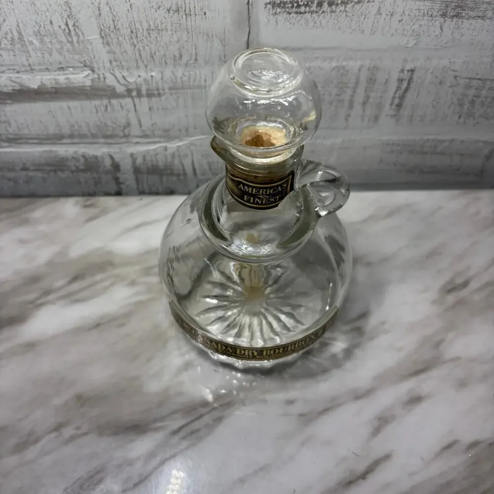 Vintage Canada Dry Bourbon Textured Glass Decanter with Stopper